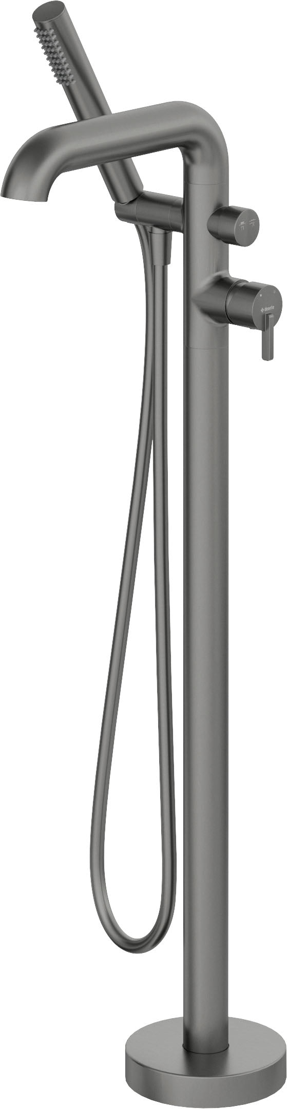 Bath mixer, freestanding, with shower set