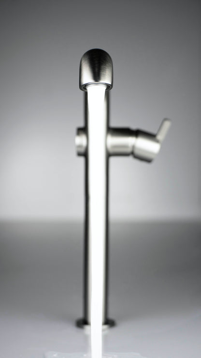 Washbasin tap, tall, with rectangular spout