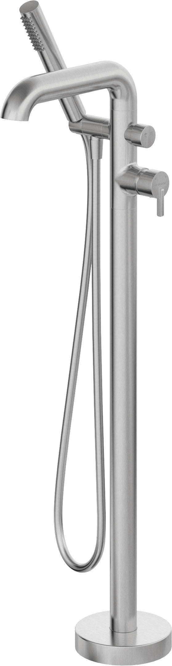 Bath mixer, freestanding, with shower set