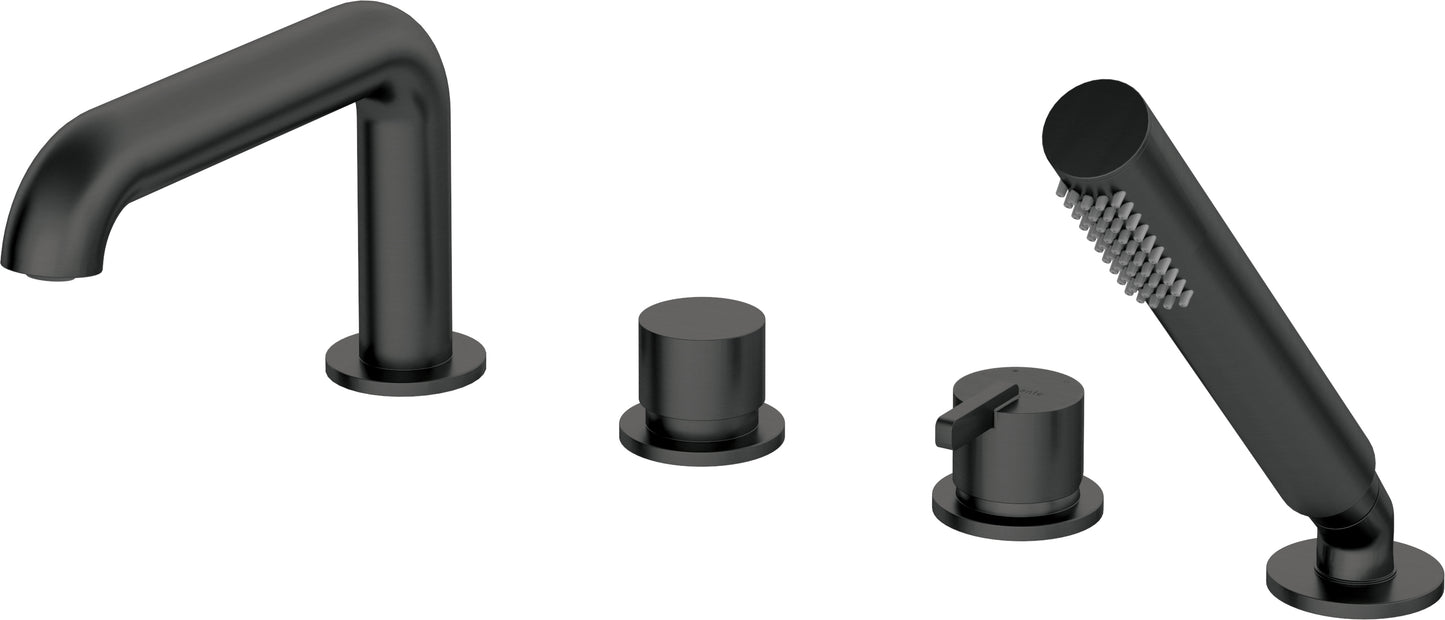 Bath mixer, 4-hole, with shower set