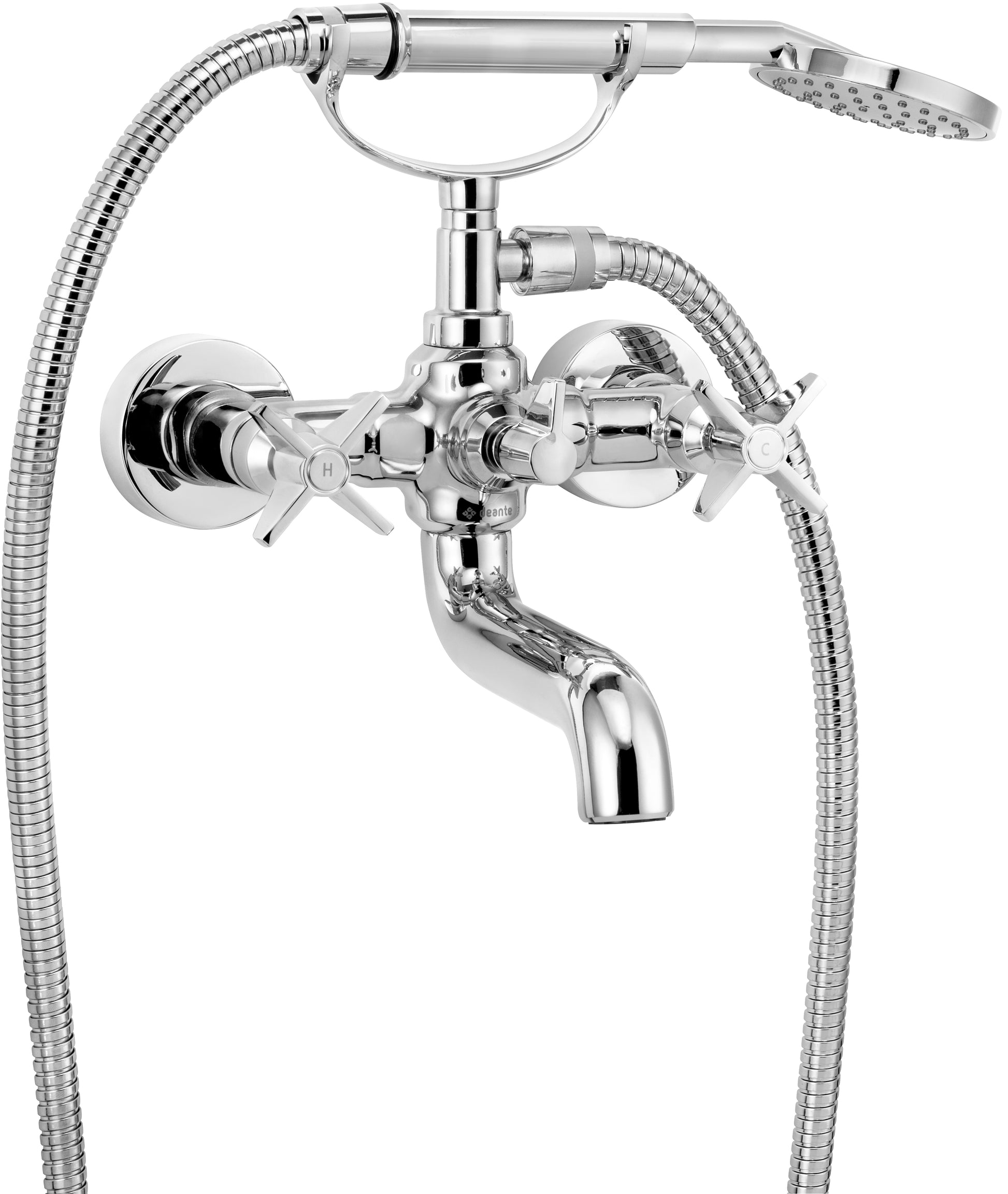 Bath mixer, with shower set
