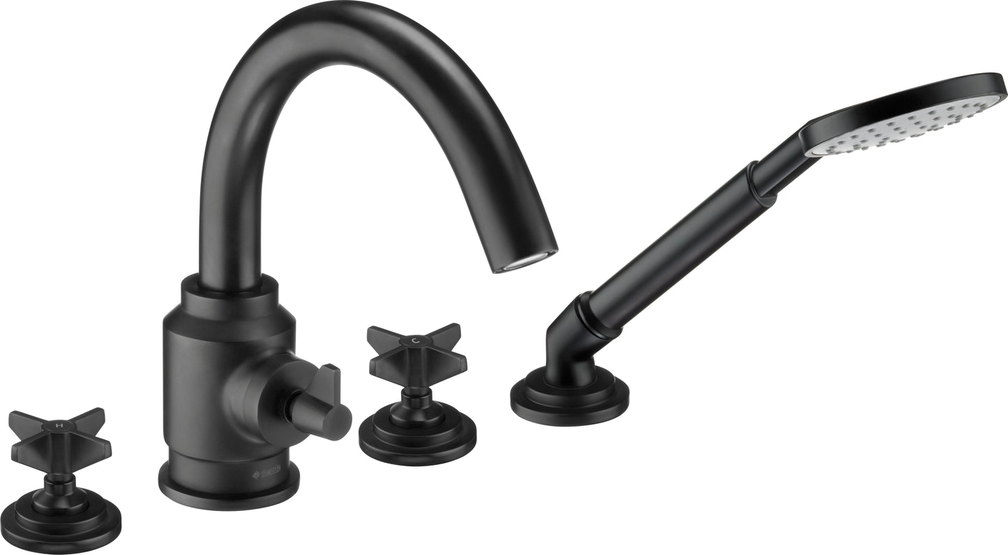 Bath mixer, 4-hole, with shower set