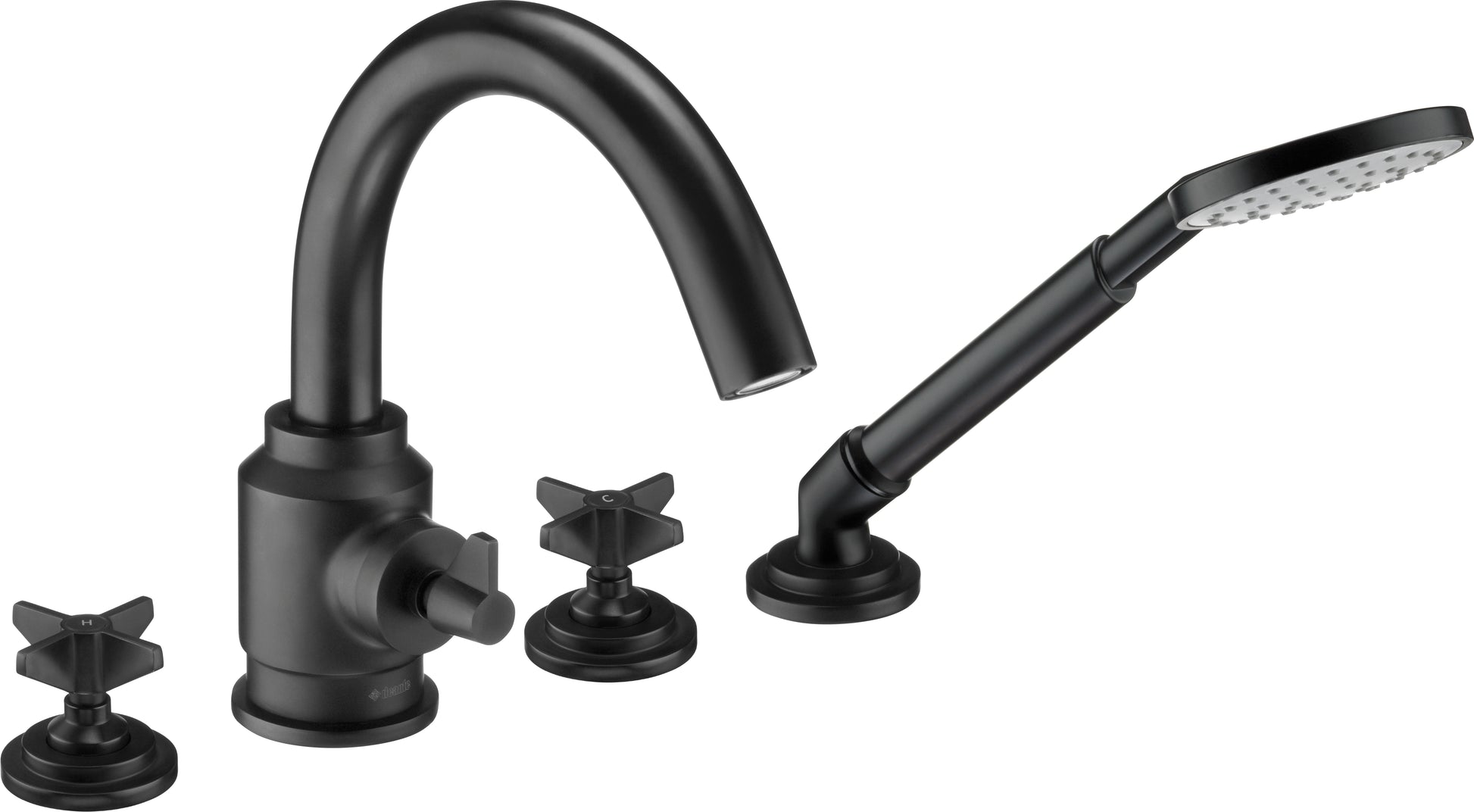 Bath mixer, 4-hole, with shower set