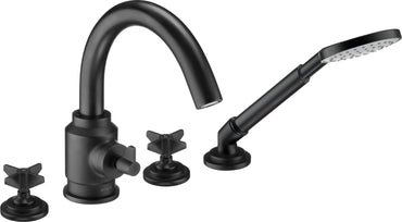 Bath mixer, 4-hole, with shower set