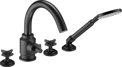 Bath mixer, 4-hole, with shower set