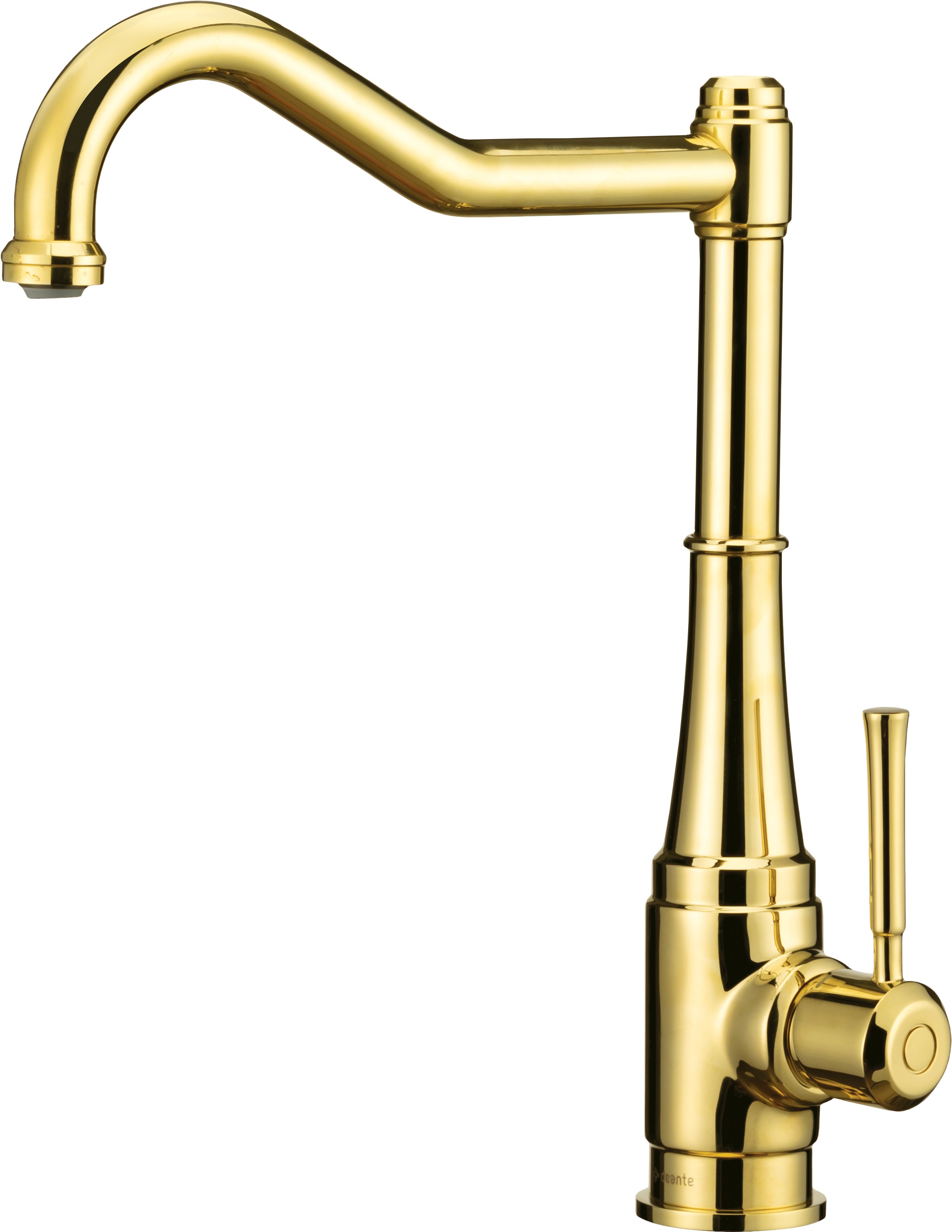 Kitchen tap, with rectangular spout
