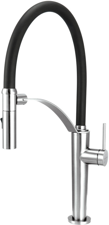 Kitchen tap, with elastic spout - 2 stream types