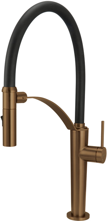 Kitchen tap, with elastic spout - 2 stream types