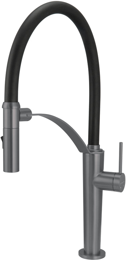 Kitchen tap, with elastic spout - 2 stream types