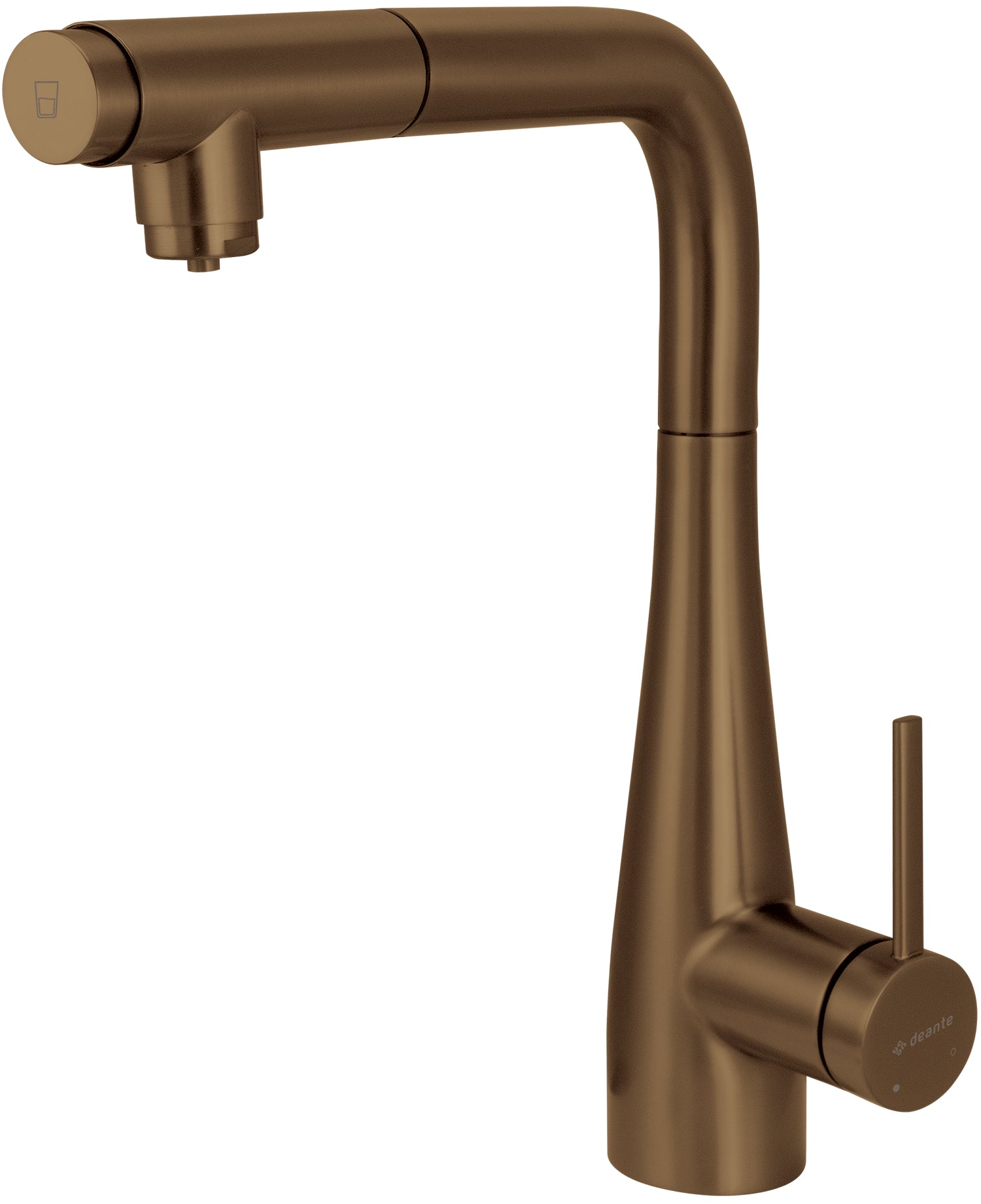Kitchen tap, with water filter connection, with pull-out spout
