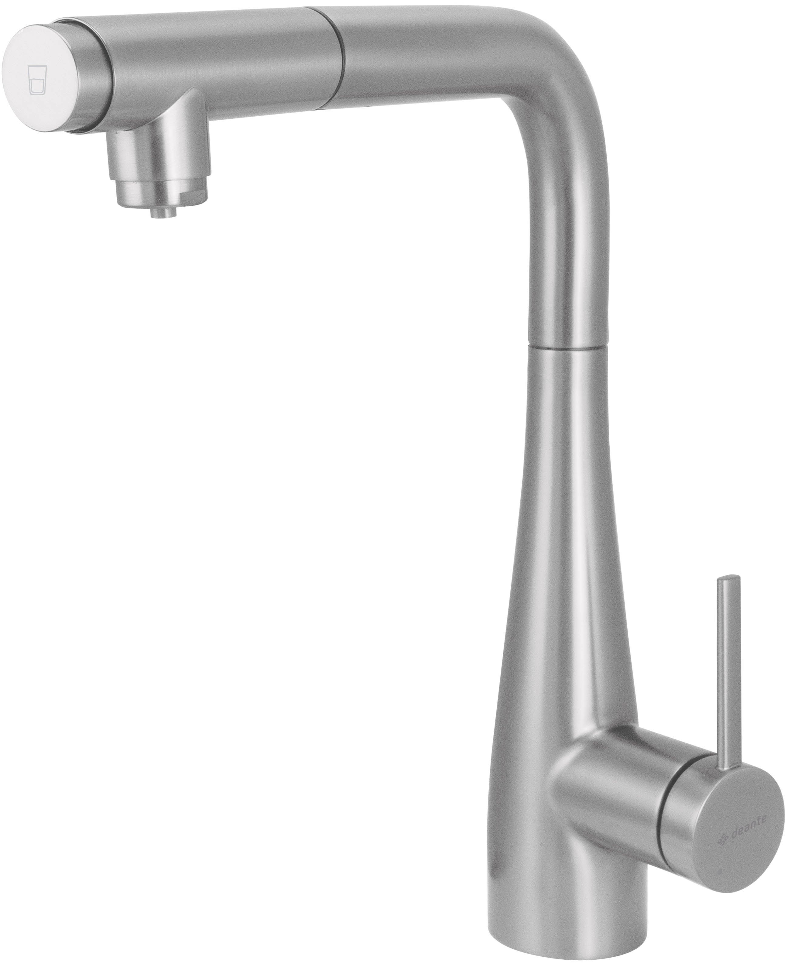 Kitchen tap, with water filter connection, with pull-out spout
