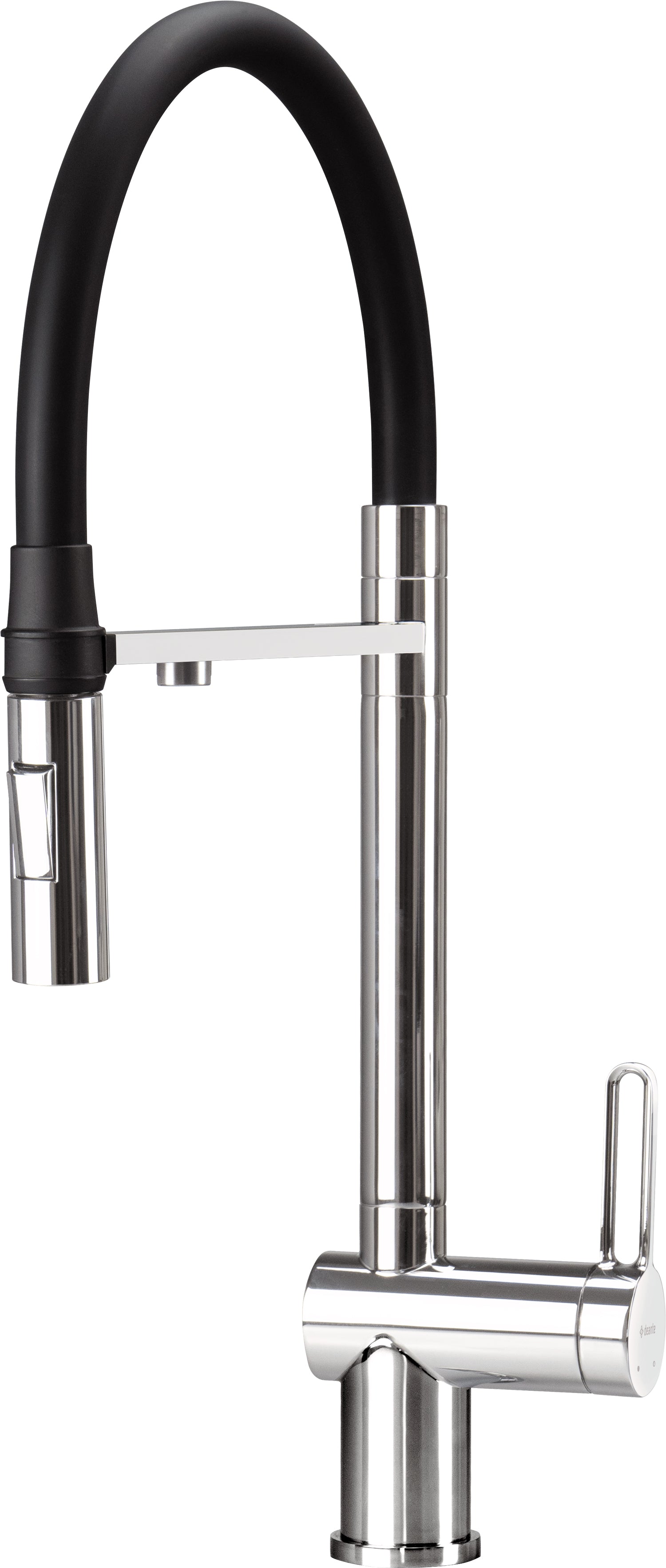 Kitchen tap, with water filter connection, with elastic spout