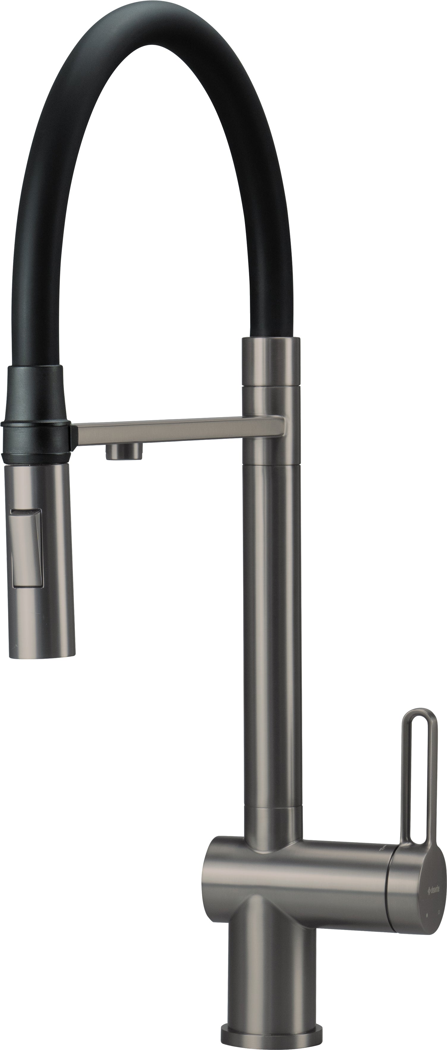 Kitchen tap, with water filter connection, with elastic spout