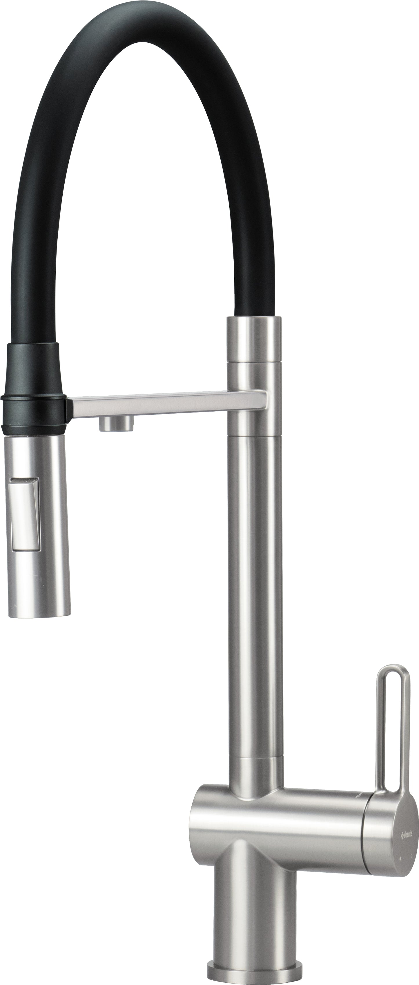 Kitchen tap, with water filter connection, with elastic spout