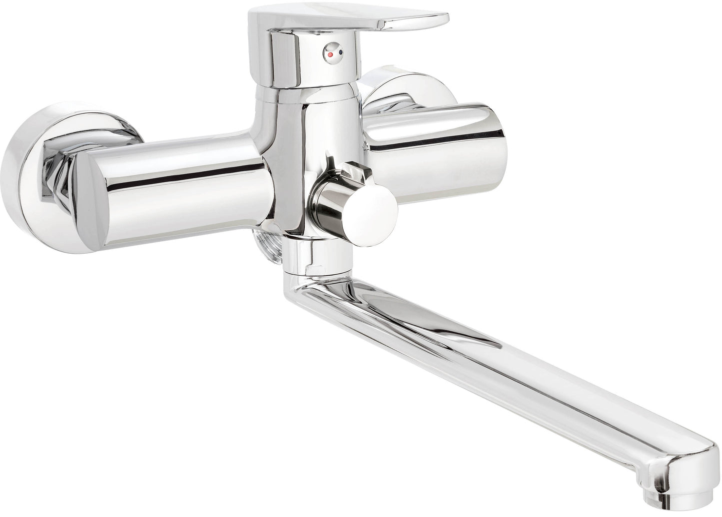 Washbasin tap, wall-mounted, with elongated spout - hose connection