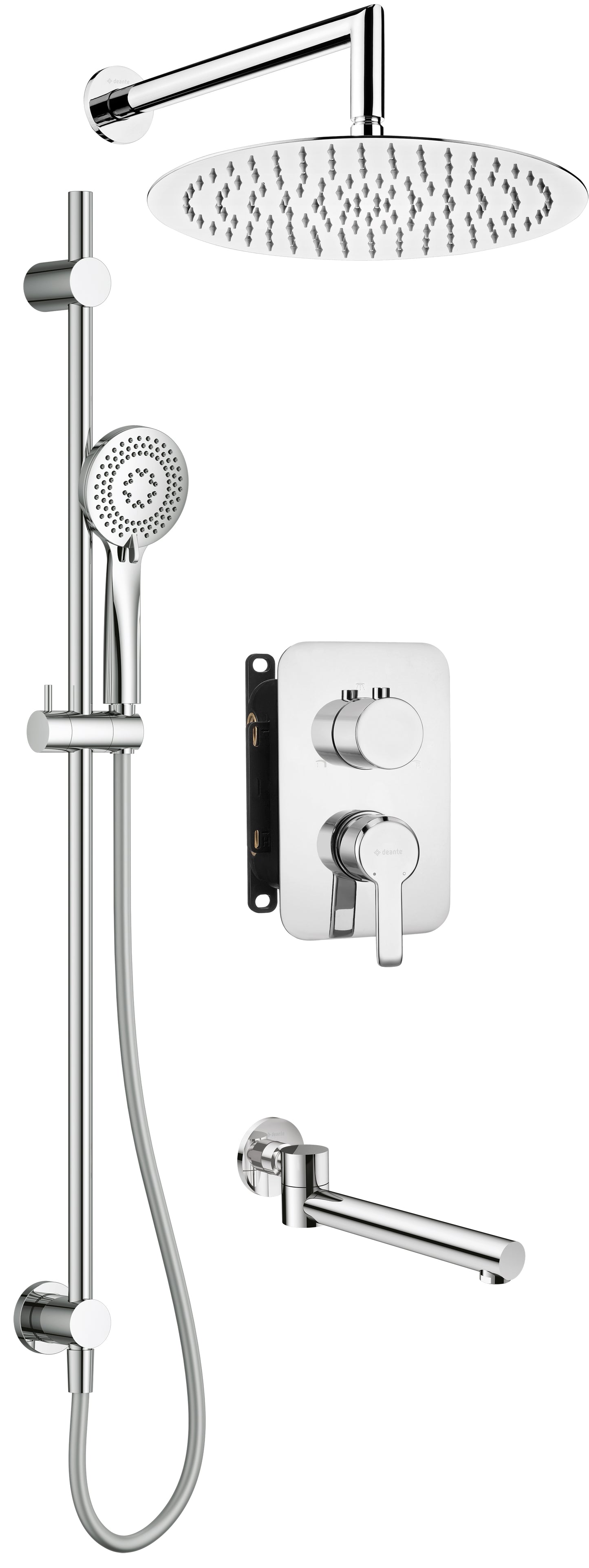 Concealed shower set, with mixer BOX