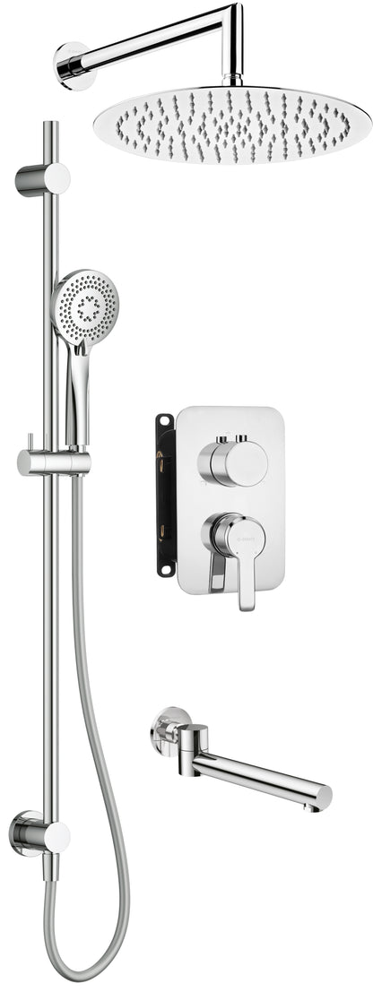 Concealed shower set, with mixer BOX