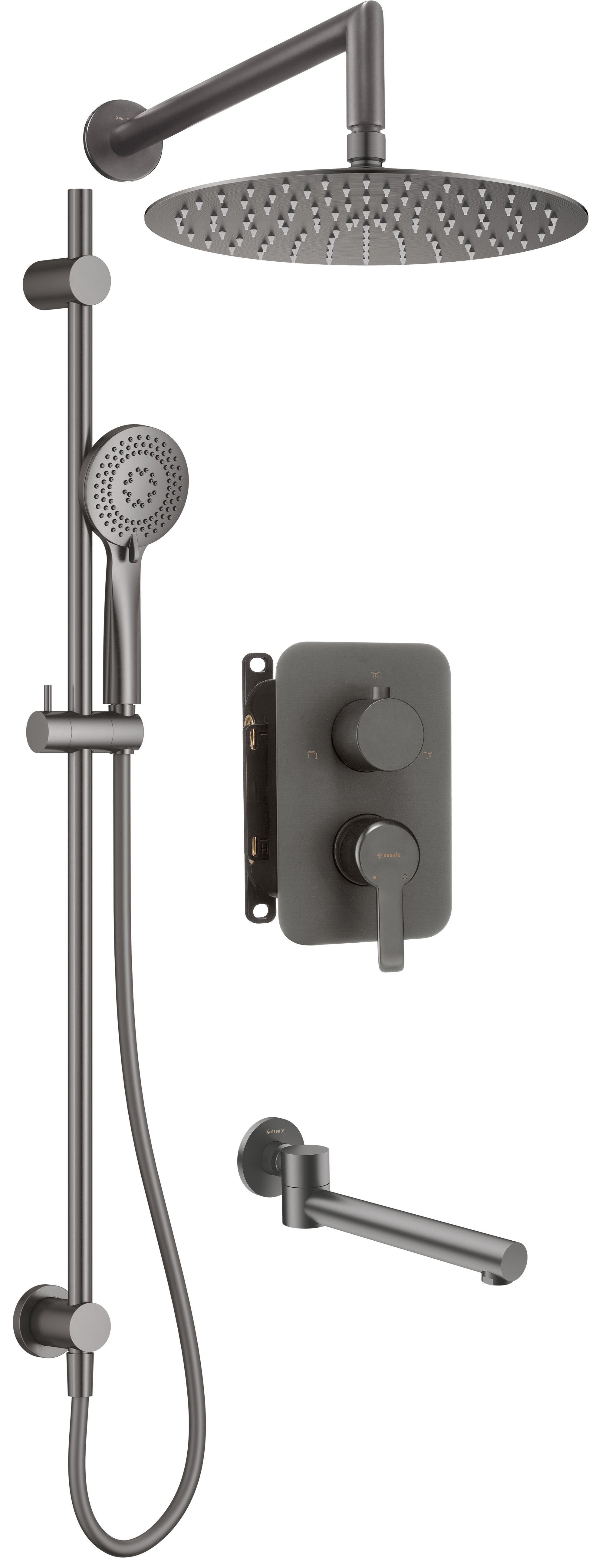 Concealed shower set, with mixer BOX