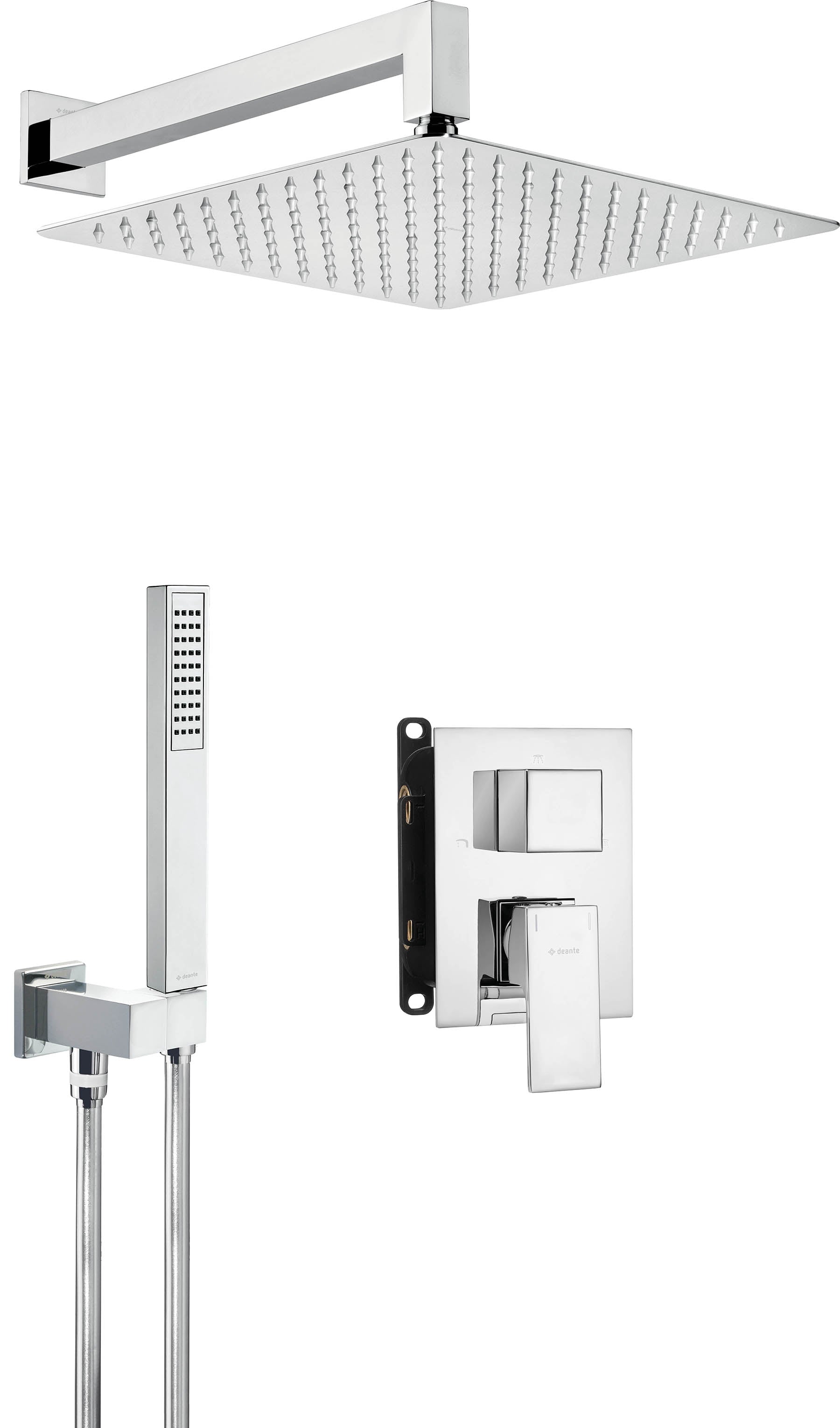 Concealed shower set, with mixer BOX