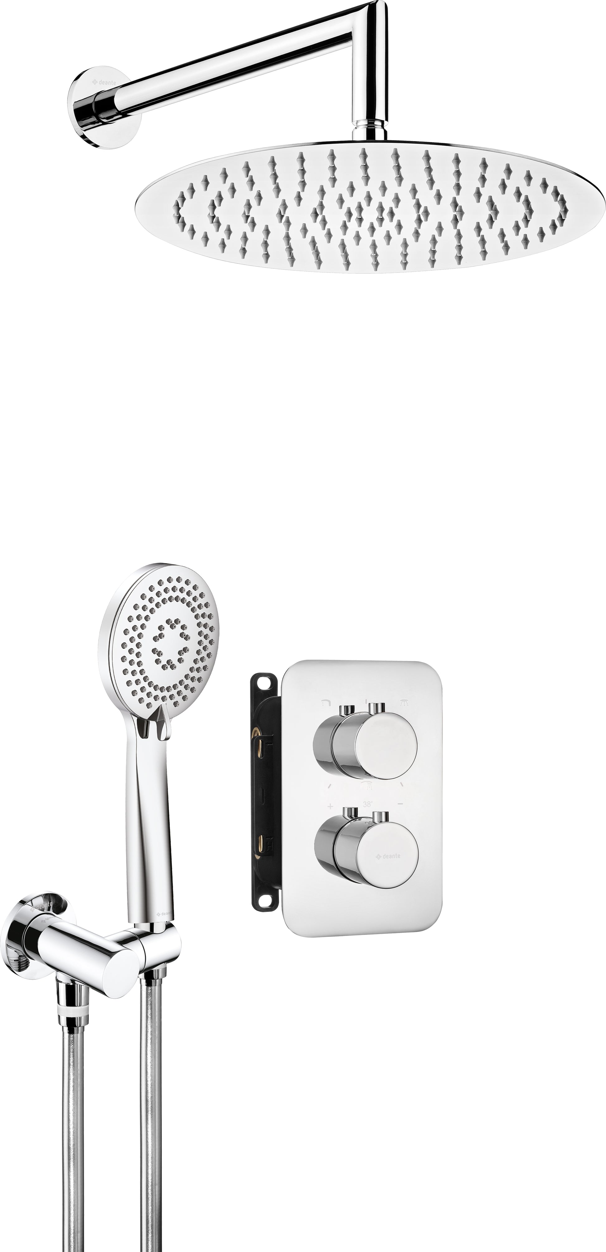 Concealed shower set, with thermostatic BOX