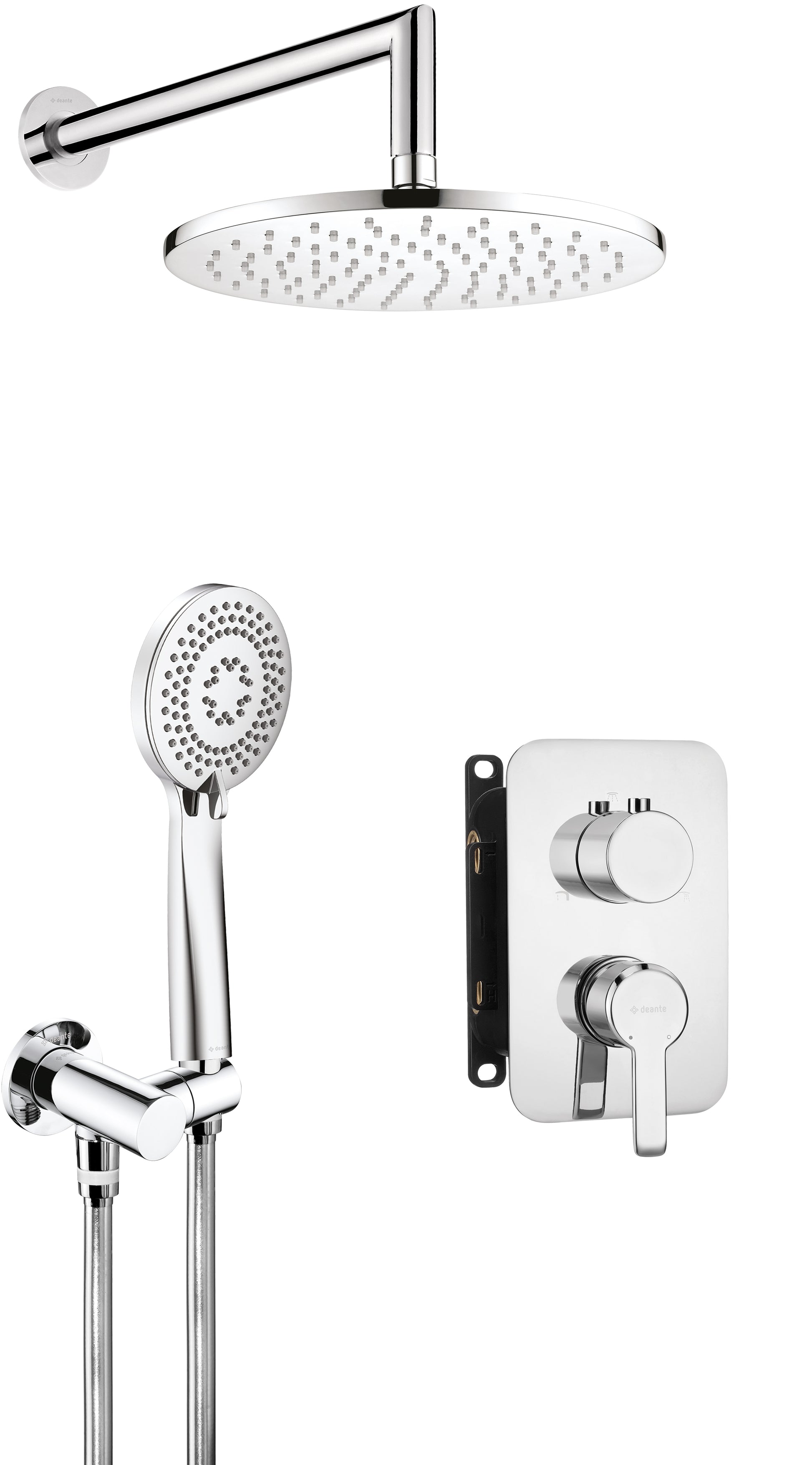 Concealed shower set, with mixer BOX