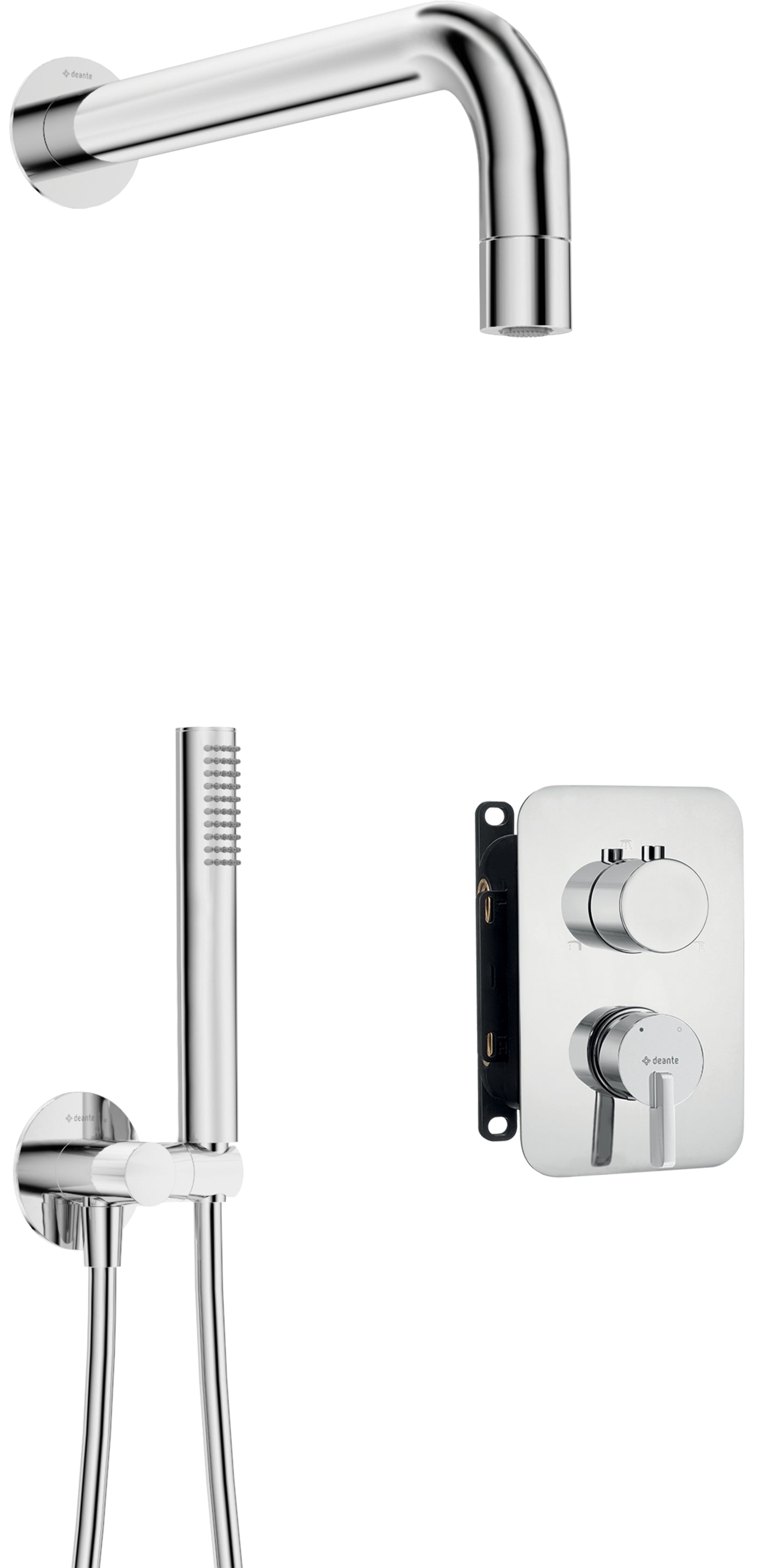 Concealed shower set, with mixer BOX - with a small shower head