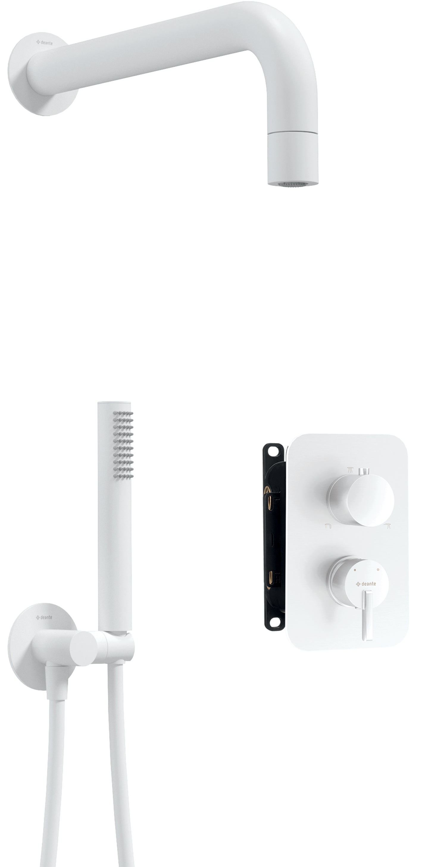 Concealed shower set, with mixer BOX - with a small shower head