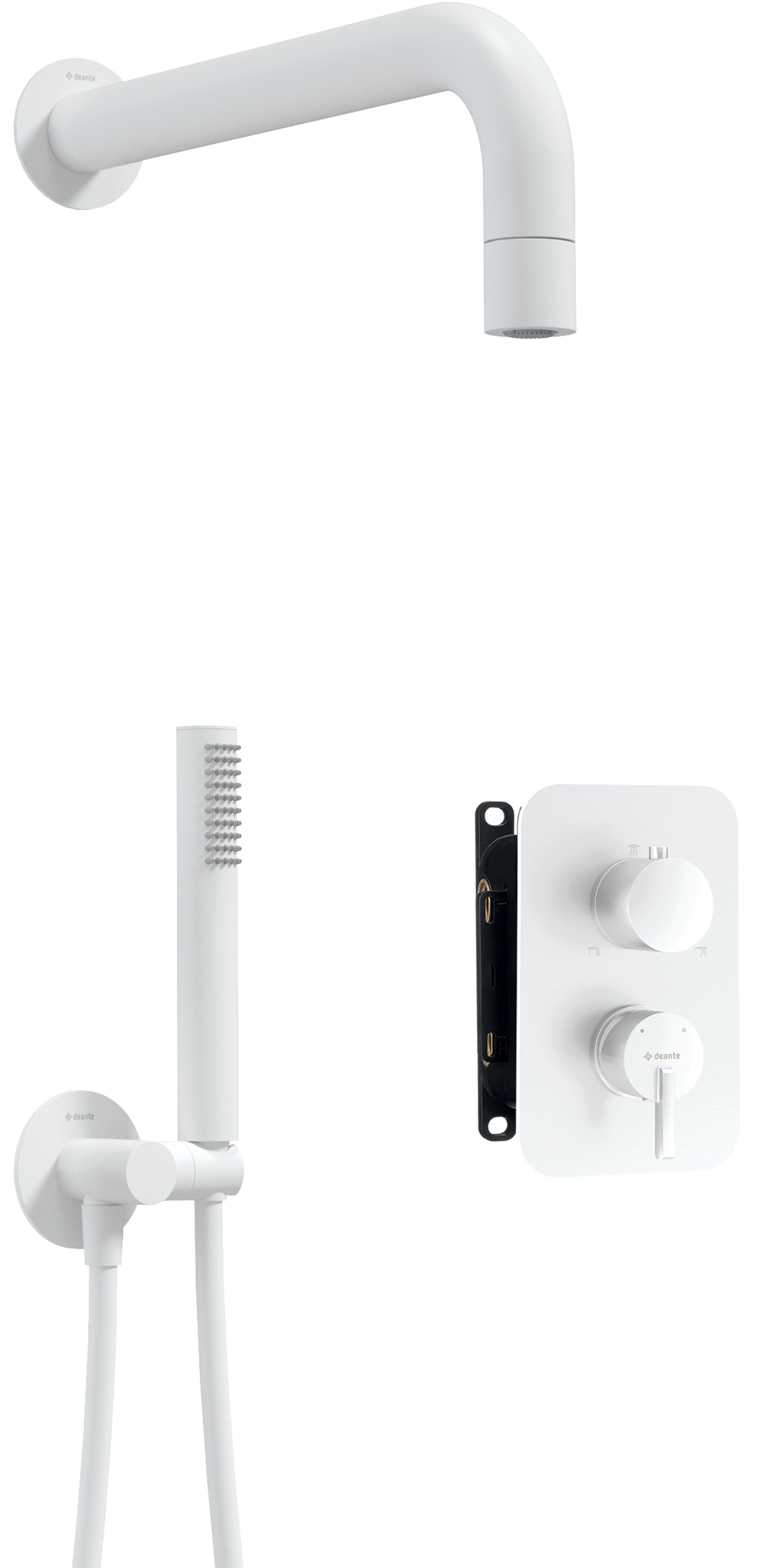 Concealed shower set, with mixer BOX - with a small shower head