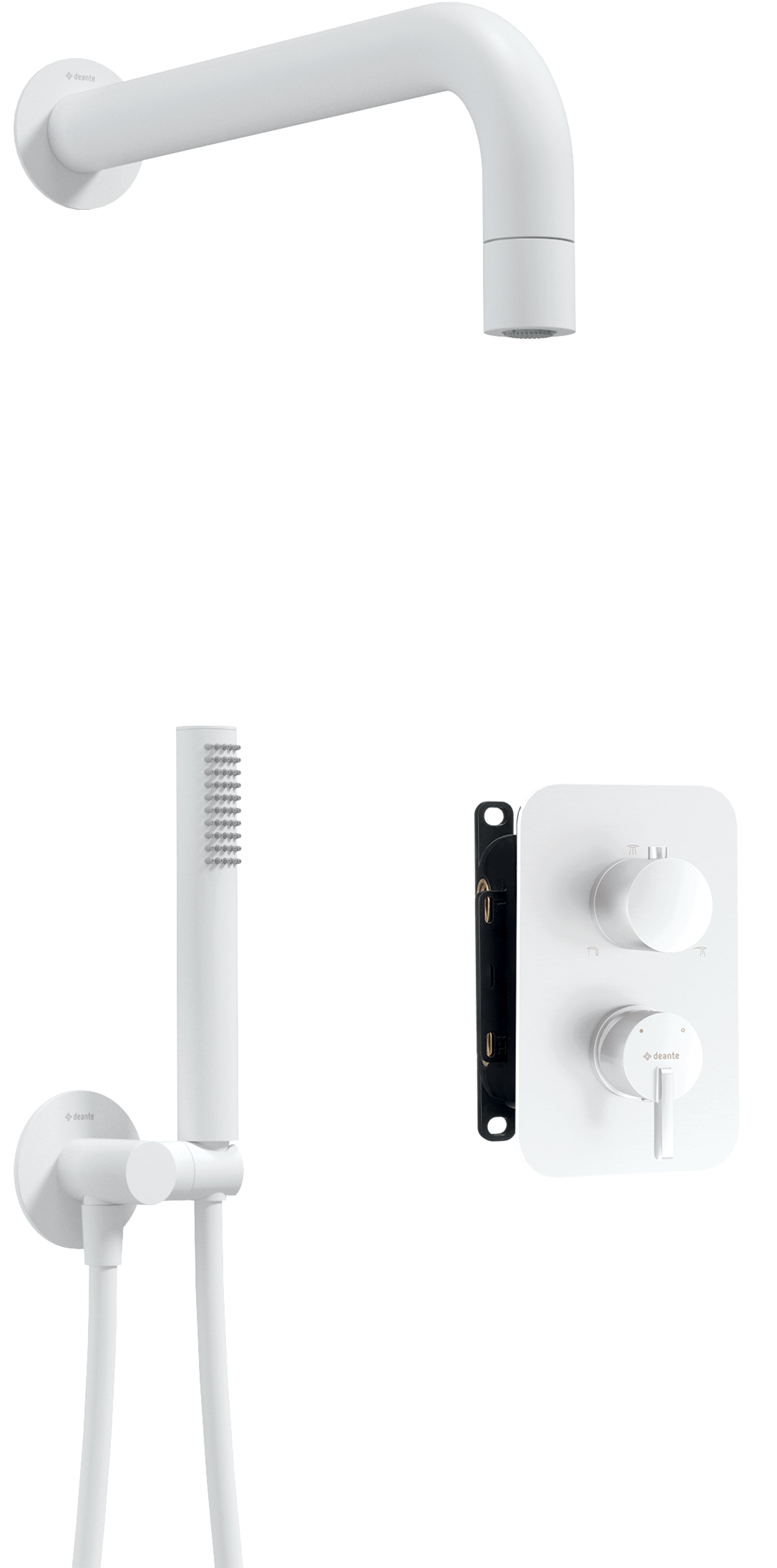Concealed shower set, with mixer BOX - with a small shower head