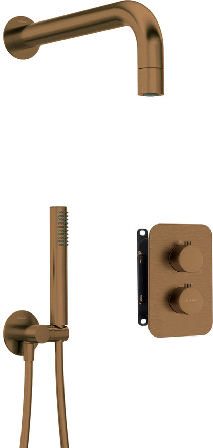 Concealed shower set, with thermostatic BOX