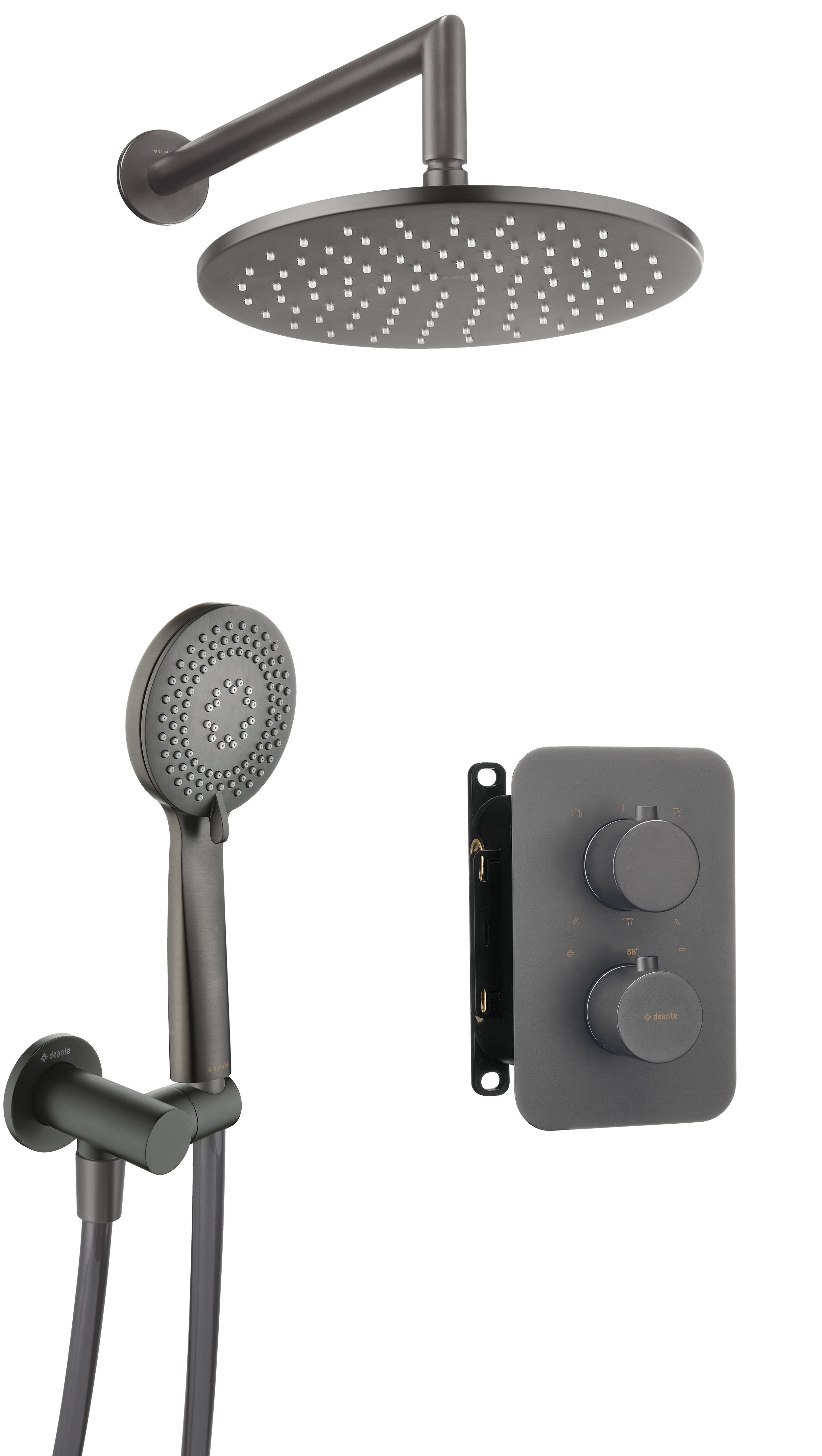 Concealed shower set, with thermostatic BOX