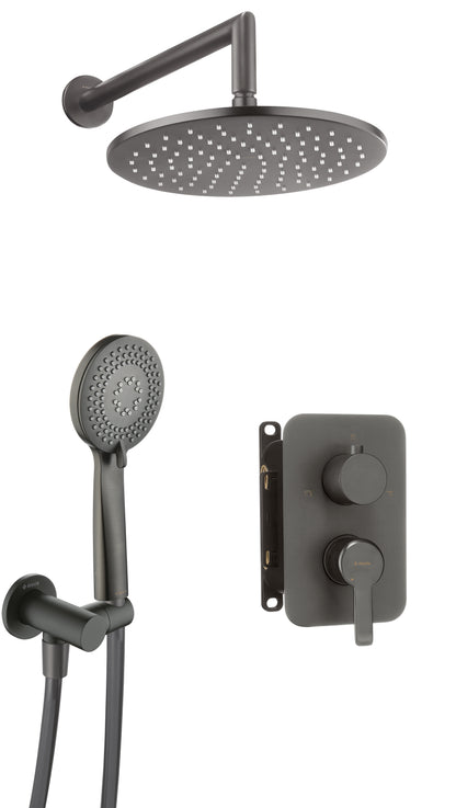 Concealed shower set, with mixer BOX