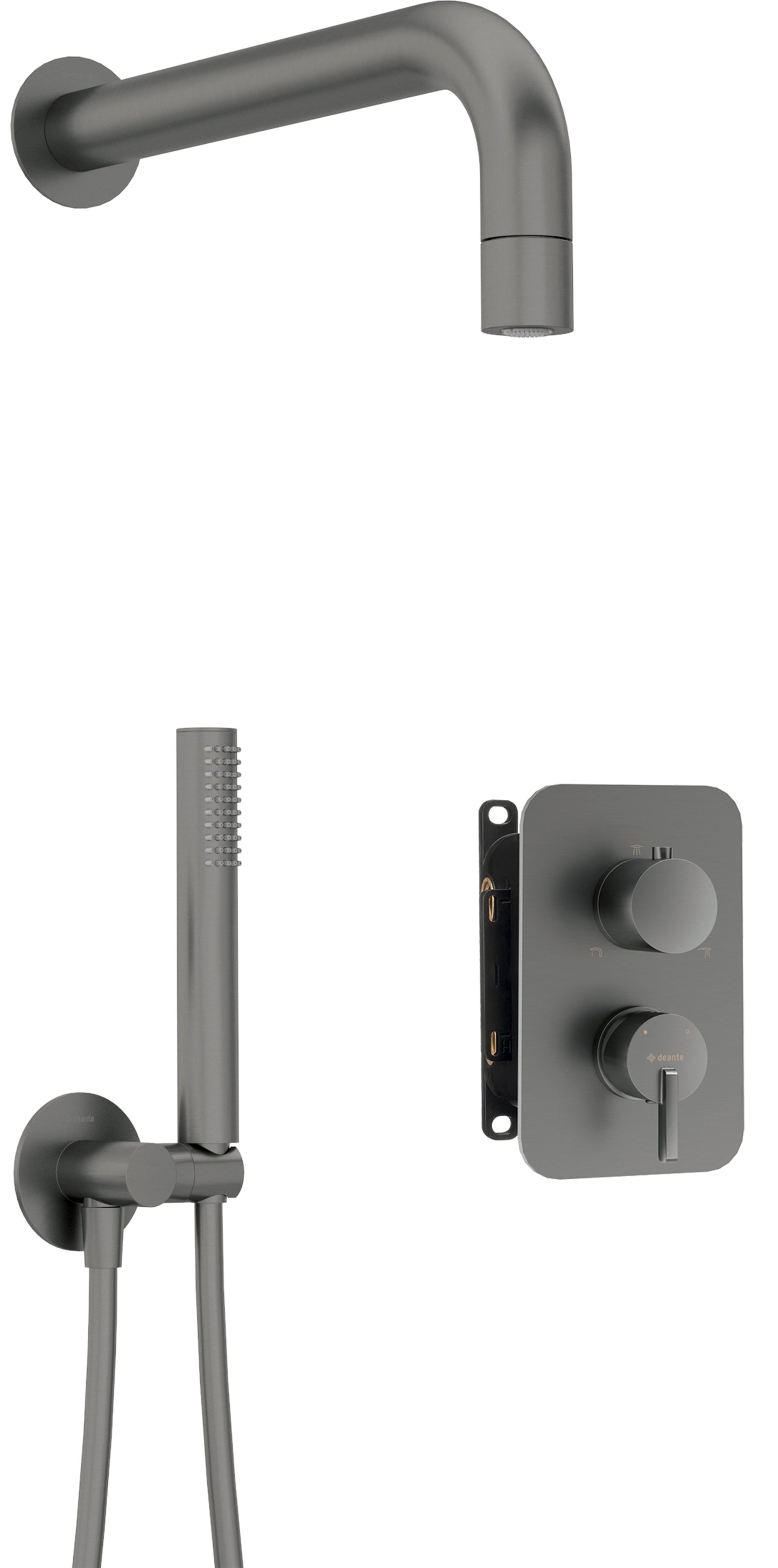 Concealed shower set, with mixer BOX - with a small shower head