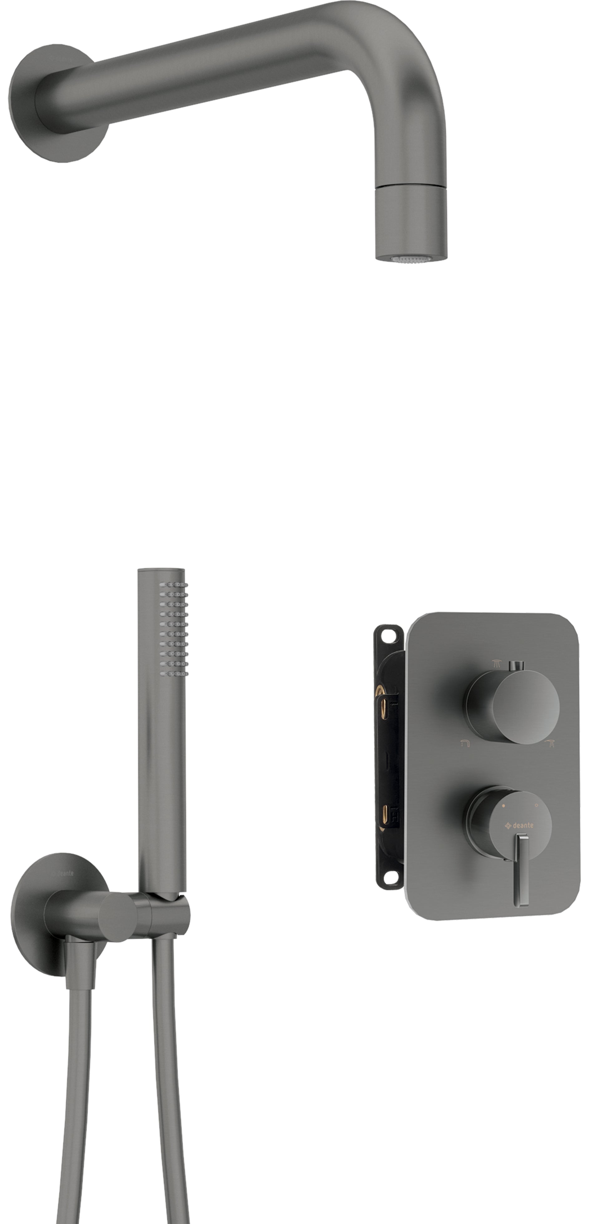 Concealed shower set, with mixer BOX - with a small shower head
