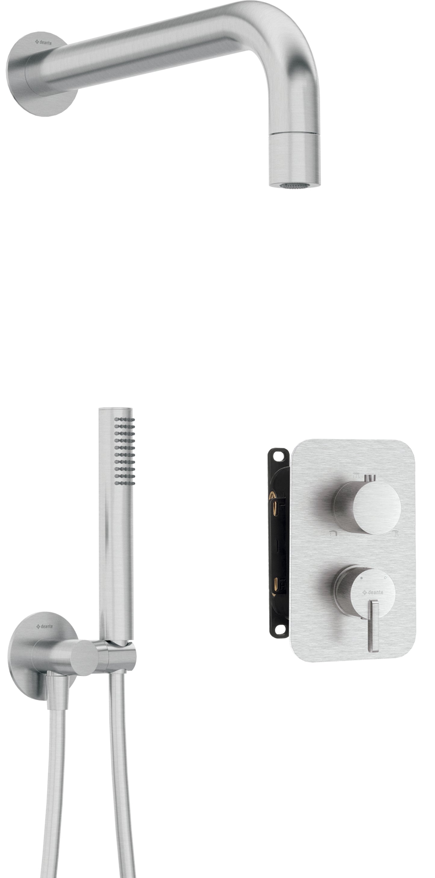 Concealed shower set, with mixer BOX - with a small shower head