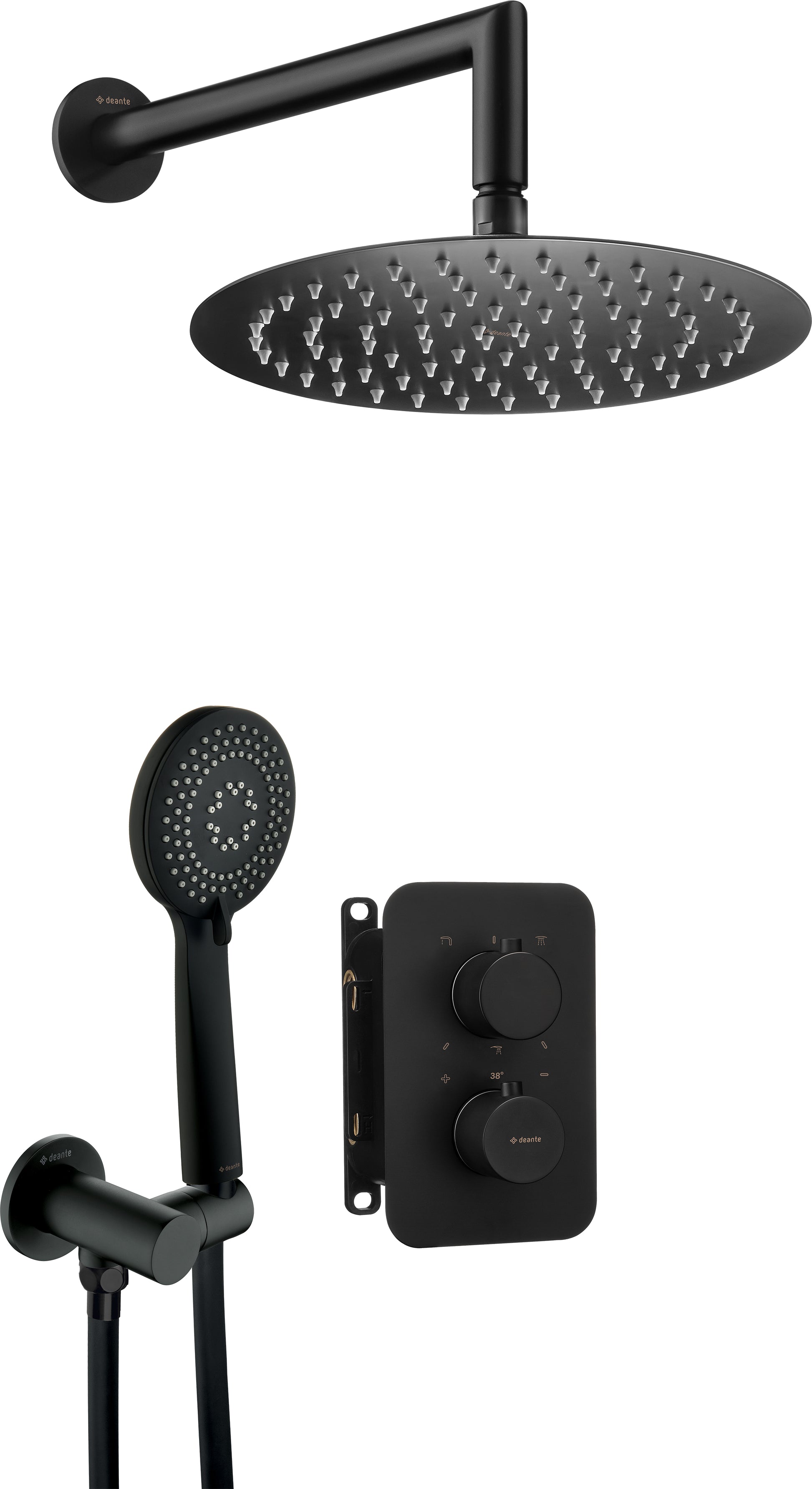 Concealed shower set, with thermostatic BOX