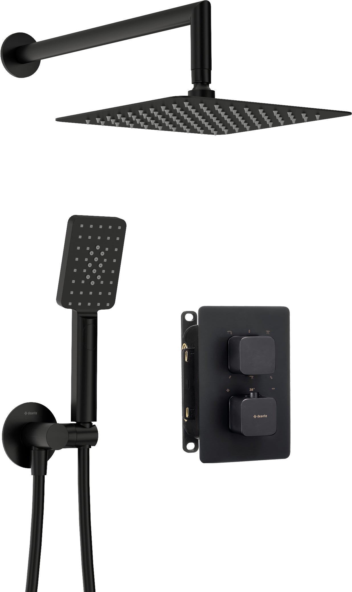 Concealed shower set, with thermostatic BOX