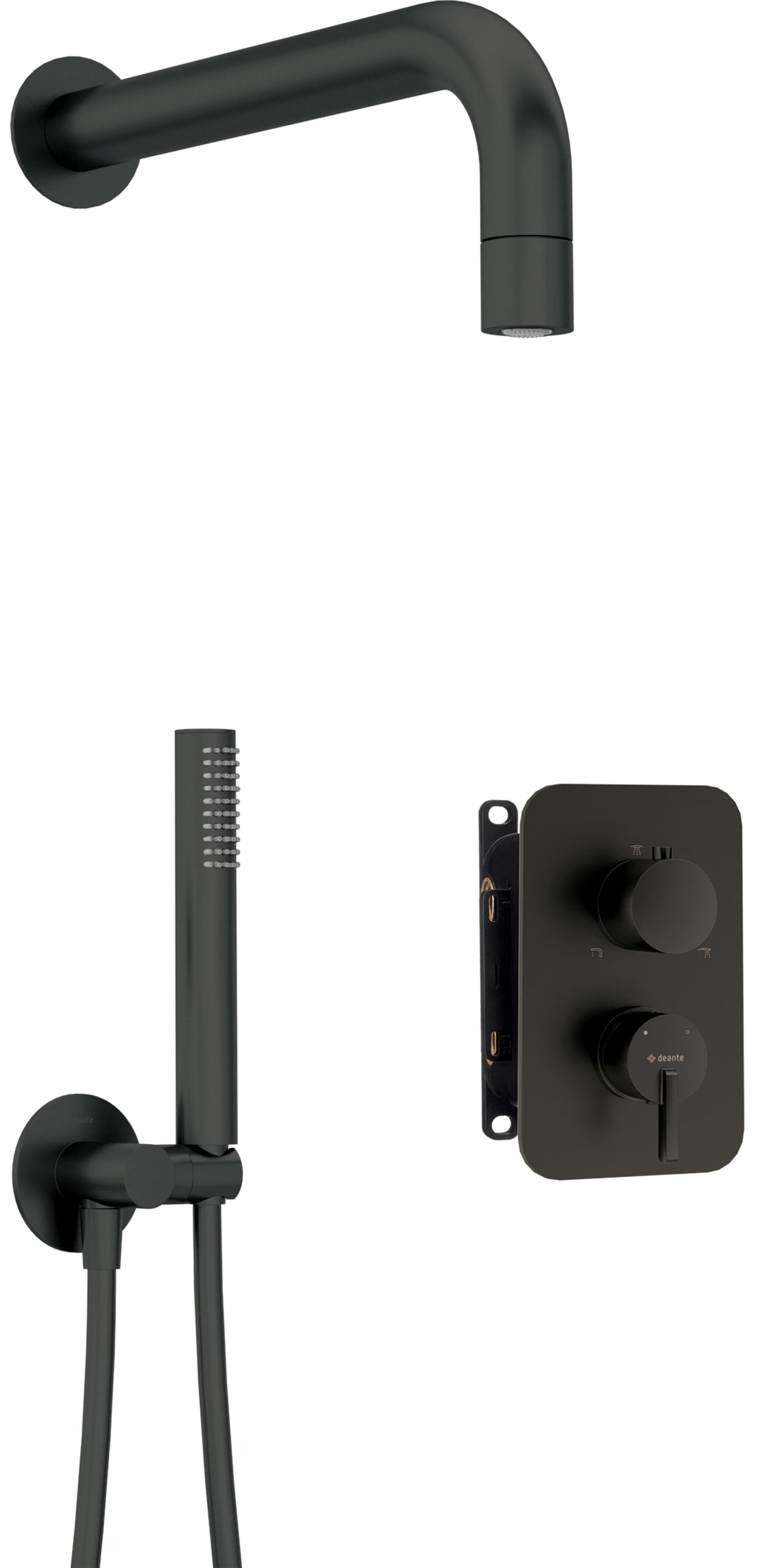 Concealed shower set, with mixer BOX - with a small shower head
