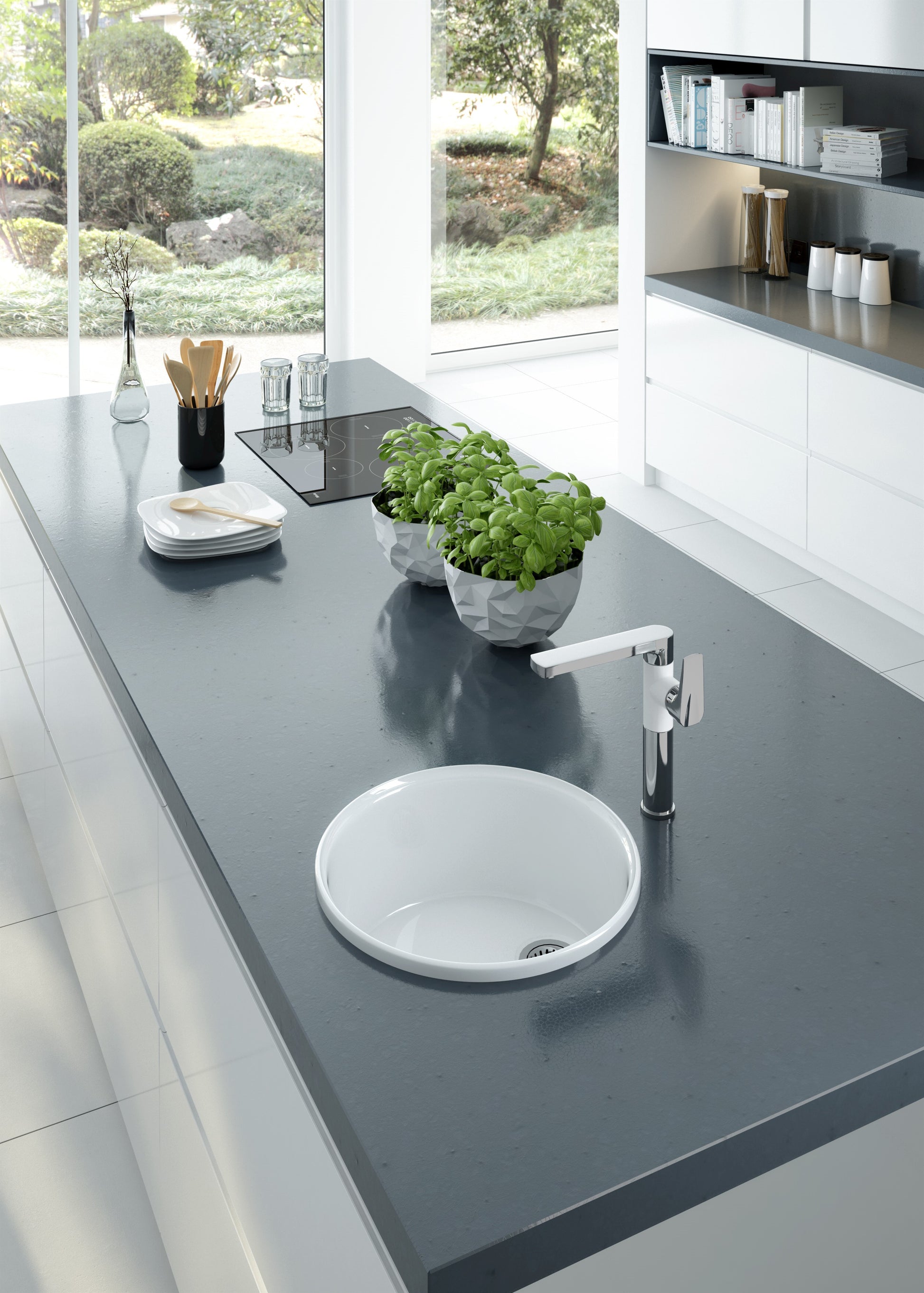 Ceramic sink, 1-bowl