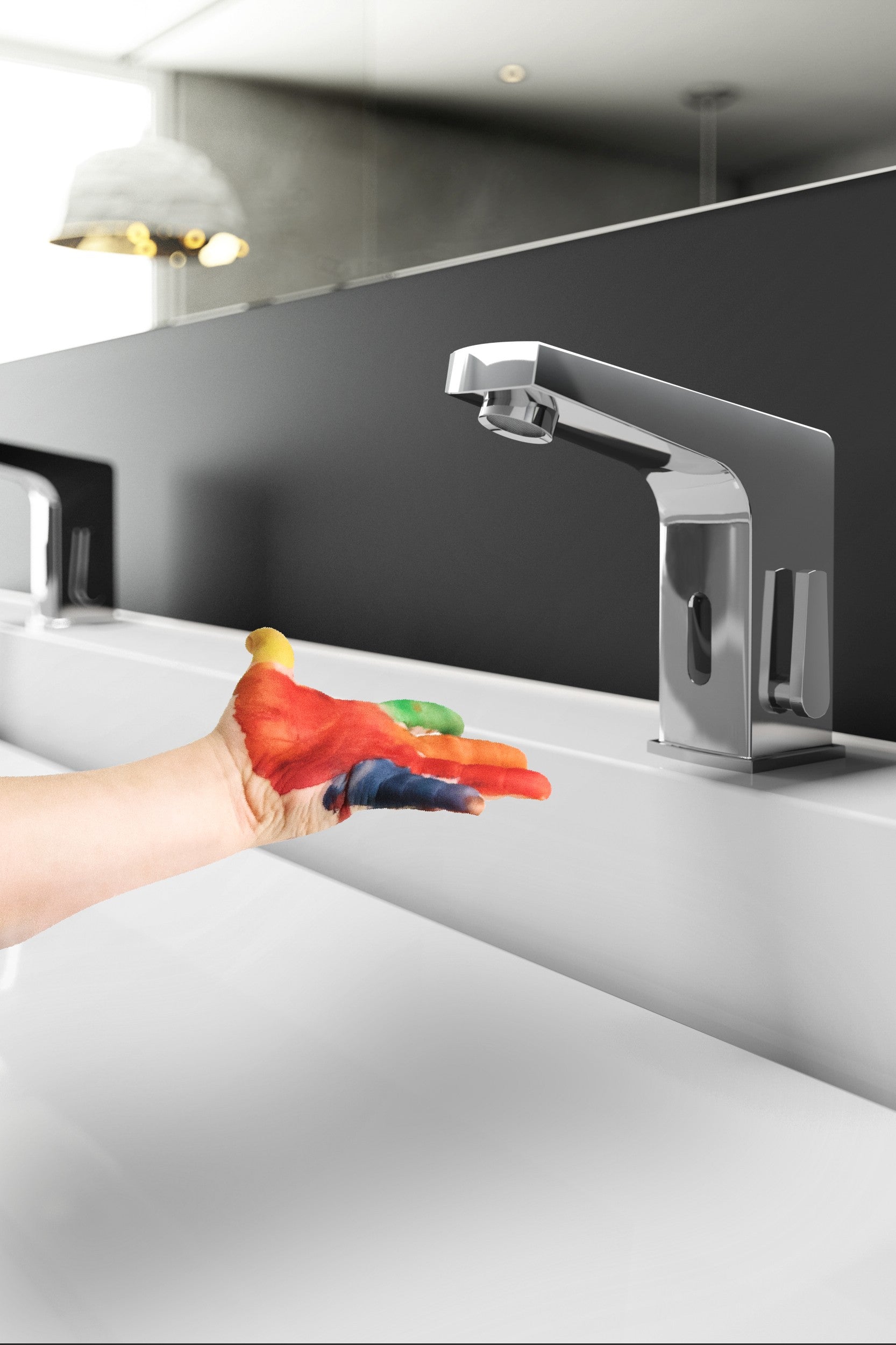Washbasin tap, contactless, with temperature control - 4xAA