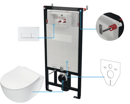 Toilet set, concealed, 6 in 1