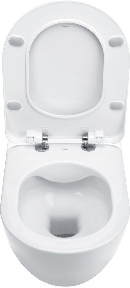 Toilet bowl, with seat, rimless