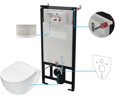Toilet set, concealed, 6 in 1