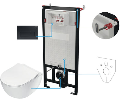 Toilet set, concealed, 6 in 1