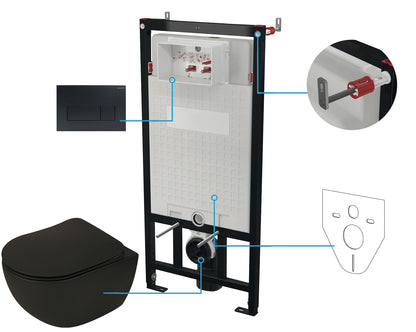 Toilet set, concealed, 6 in 1