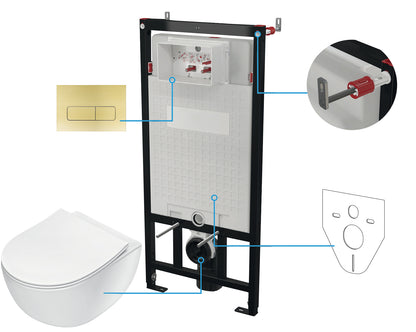 Toilet set, concealed, 6 in 1