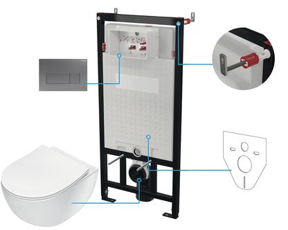 Toilet set, concealed, 6 in 1