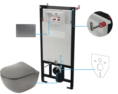 Toilet set, concealed, 6 in 1