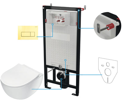 Toilet set, concealed, 6 in 1
