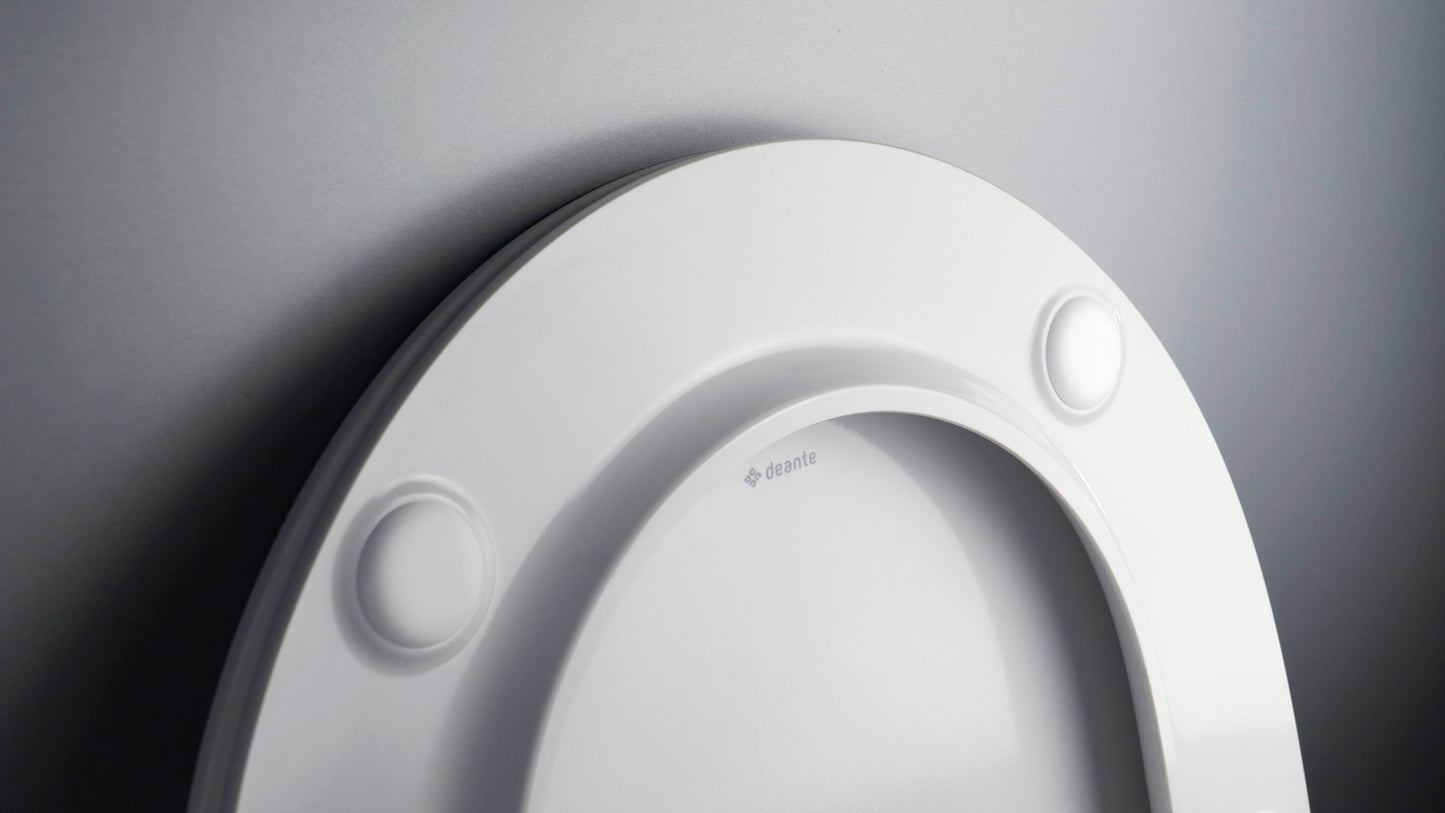 Toilet bowl, with seat, rimless